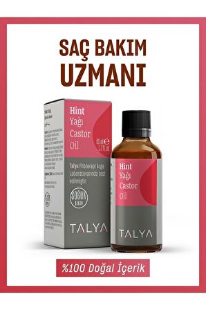 Hint Yağı (Castor Oil), Soğuk Sıkım, %100 Saf Ve Doğal, 50 ml