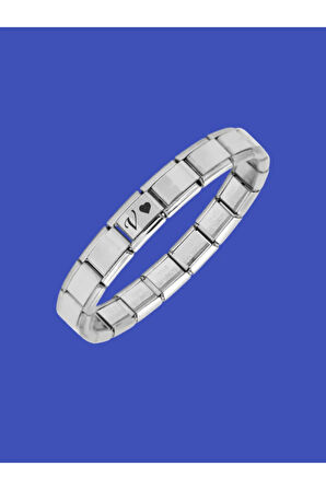 Çelik Bileklik İtalyan Charmlı Kalpli Harfli Kararmaz Solmaz En Güzel Hediye 1 Adet Uniseks Kutulu