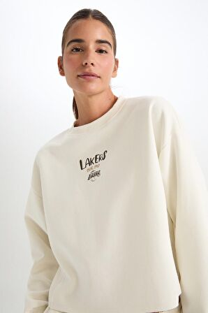 DeFactoFit NBA Los Angeles Lakers Bisiklet Yaka Sweatshirt D0682AX24AUER105