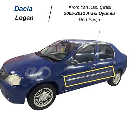 Dacia Logan Krom Yan Kapı Çıtası 4 Kapı 2005-2012 P. Çelik