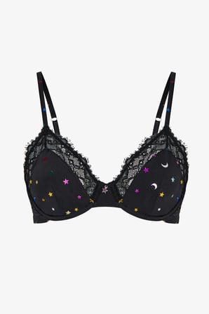 Siyah Micro Lace Wire Sütyen