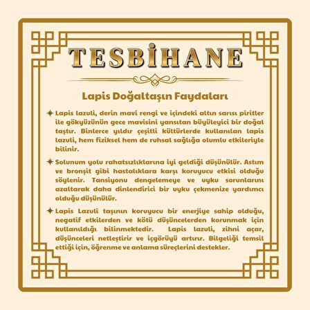 925 Ayar Gümüş Pençe Püsküllü Küre Kesim Mor Lapis Doğaltaş Tesbih