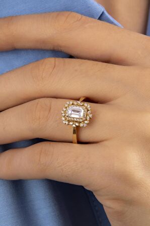 14 Ayar Altın Kraliçe Baget Yüzük Sarı