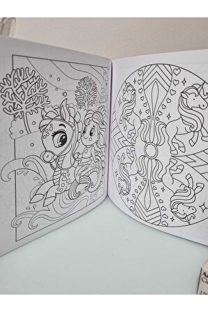 4E Boyama Kitabı Çocuklar İçin Mandala Unicorn Karatay