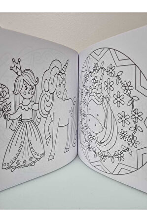 4E Boyama Kitabı Çocuklar İçin Mandala Unicorn Karatay