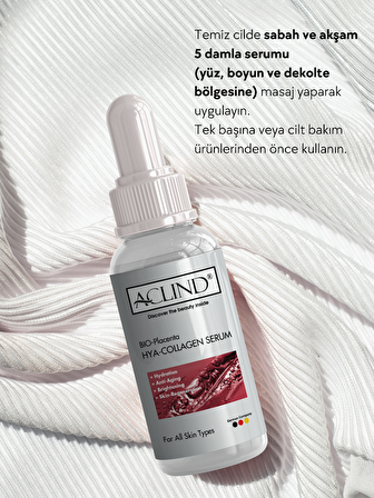 Aclind® BIO-Placenta Cildi Yeniler ve Sıkılaştırır HYA-COLLAGEN SERUM 50 Ml Made In Germany