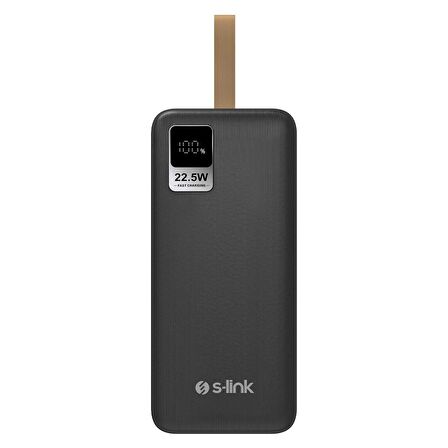 S-link G330 30000mAh Micro+Type-C+USB 18W Siyah LCD Taşınabilir Pil Şarj Cihazı Powerbank