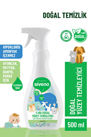 Siveno %100 Doğal Yüzey Temizleyici Bitkisel Leke Çıkarıcı Arındırıcı Mermer Fayans Ahşap Yüzeyler 500 ml