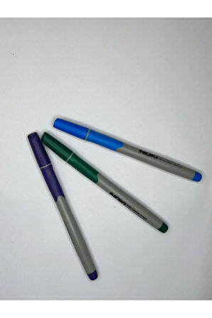 Fineliner Keçeli Kalem 0,4 mm (1 Adet Mavi+ 1 Adet Mor + 1 Adet Yeşil)