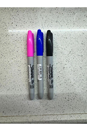 Markör Fine İnce uç Renk (1 Adet Mavi+1 Adet Pembe + 1 Adet Siyah)