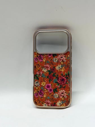 EFCASE iPhone 17 Pro Tuval Kılıf - Egzotik Lotus Desenli Sanatsal Koruyucu