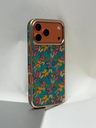 iPhone 17 Pro Max Tuval Kılıf - Egzotik Lotus Desenli Sanatsal Koruyucu