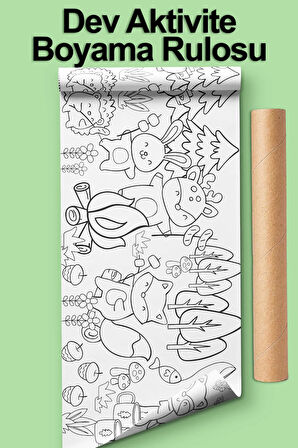 Kamp Temalı Bebek, Kreş ve Çocuk Aktivite ve Boyama Rulosu - Kids Coloring Roll