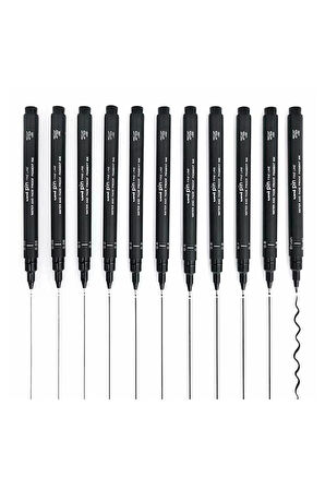 uni ball pin 0,03-0.1-0.3 Teknik Çizim Kalemi Siyah