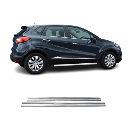 Renault Captur Krom Cam Çıtası (4Parça) 2013-2019 Arası P.Çelik