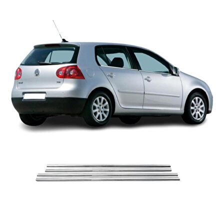 VW Golf 5 Krom Cam Çıtası (4Parça) 2005-2009 Arası P.Çelik