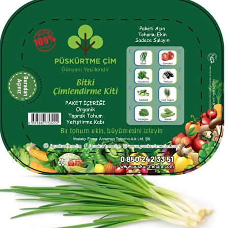 PÜSKÜRTME ÇİM YEŞİL SOĞAN SEBZE KİTİ