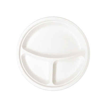 Ekolojik 26 Cm. 3 Bölmeli 48 Kişilik Parti Piknik Sofra Sunum Seti -Tabak Bardak Çatal Kaşık Takımı