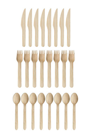 Ekolojik 26 Cm. 3 Bölmeli 96 Kişilik Parti Piknik Sofra Sunum Seti -Tabak Bardak Çatal Kaşık Takımı