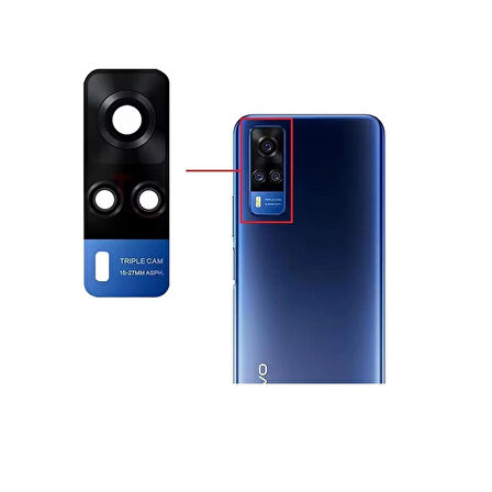 Vivo Y51 2020 İle Uyumlu Kamera Camı Mavi V2030 V2031