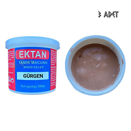 Ektan Masif ve Ahşap Tamir Macunu GÜRGEN 220 gr. - 3 Adet