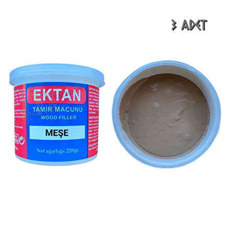 Ektan Masif ve Ahşap Tamir Macunu MEŞE 220 gr. - 3 Adet
