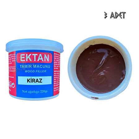 Ektan Masif ve Ahşap Tamir Macunu KİRAZ 220 gr. - 3 Adet
