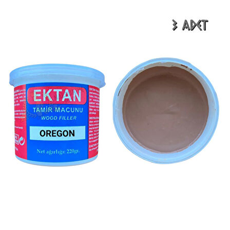 Ektan Masif ve Ahşap Tamir Macunu OREGON 220 gr. - 3 Adet