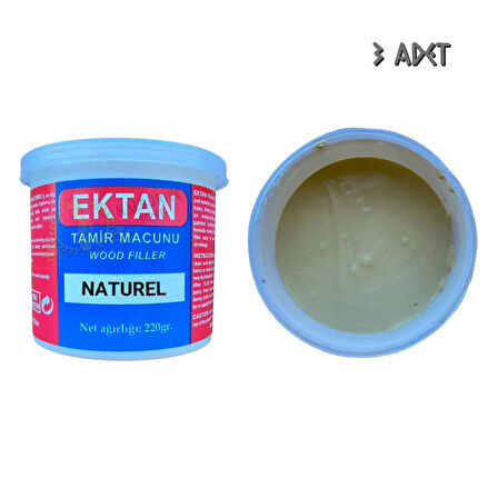 Ektan Masif ve Ahşap Tamir Macunu NATUREL 220 gr. - 3 Adet