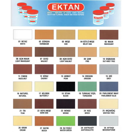 Ektan Masif ve Ahşap Tamir Macunu SU YEŞİLİ 220 gr. - 3 Adet
