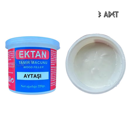 Ektan Masif ve Ahşap Tamir Macunu AYTAŞI GRİ 220 gr. - 3 Adet