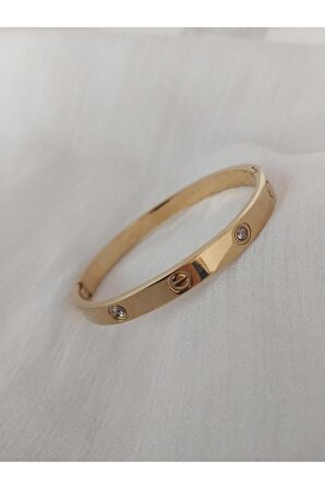 Lolajewerly luxury steel Çelik Crt Zirkon taşlı altın kaplama