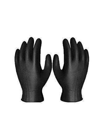 Siyah Kalın Nitril Eldiveni