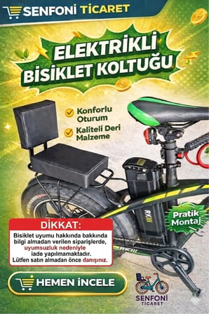 RKS Elektrikli Bisiklet Koltuk, Bisiklet Koltuk, Elektrikli Bisiklet Sele, Bisiklet Arka Koltuk