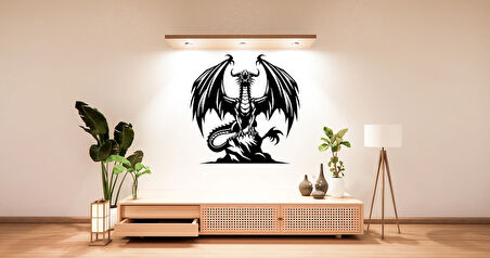 Ejderha Figürlü Ahşap LED Işıklı Tablo – El Yapımı Lazer Kesim Dekoratif Hediye Lamba