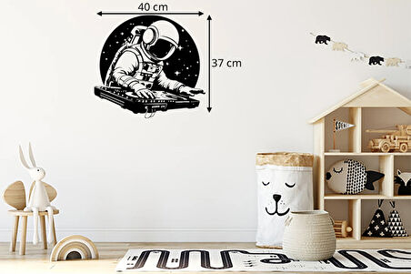 DJ Astronot Ahşap LED Işıklı Tablo – El Yapımı Lazer Kesim Dekoratif Hediye Lamba