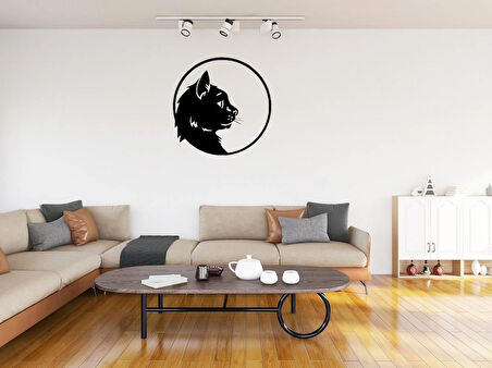 Kedi Figürlü Ahşap LED Işıklı Tablo – El Yapımı Lazer Kesim Dekoratif Hediye Lamba