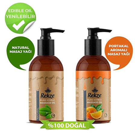 Rekze Yenilebilir Portakal + Natural Masaj Yagı 120 ml