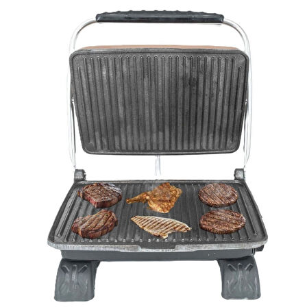 Dökümix Demir Döküm Rose Gold 1800 Watt 4-6 Dilim Ev-Sanayi-Büfe Tipi Tost Makinası ve Izgara