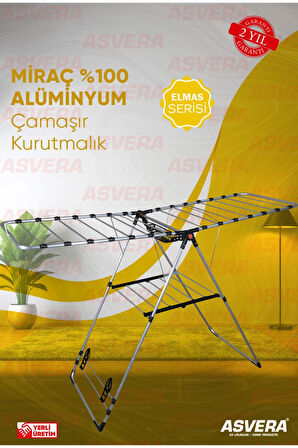 Elmas Serisi - Miraç %100 Alüminyum Çamaşır Kurutmalık - Full-alüminyum Çamaşır Kurutma Askısı