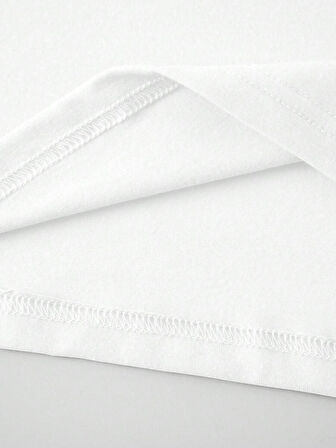 Unisex Pamuklu Beyaz Oversize "City Walk" Baskılı Bisiklet Yaka Rahat Günlük T-shirt