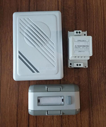 12 volt trafo + zil düğmesi + ses ayarlı ding dong kapı zili