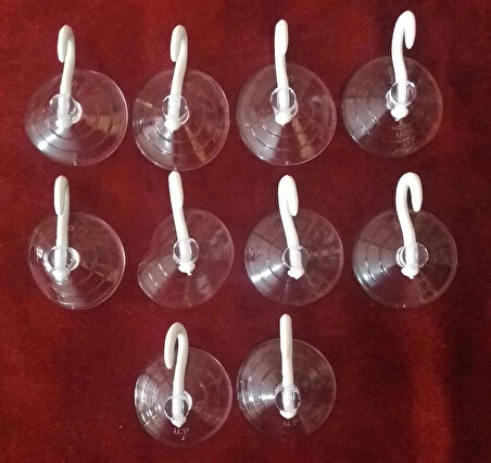 10 adet, şeffaf vakumlu banyo askısı