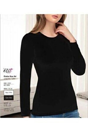 Kadın Uzun Kollu Likralı Pamuk Atlet 2 Adet