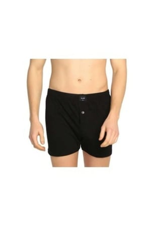 Erkek Gri Penye Önü Düğmeli % 100 Pamuklu Boxer 6 'lı