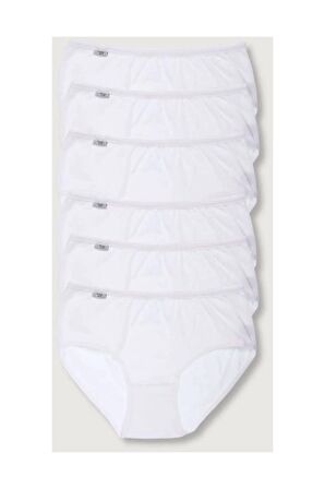 Kadın Beyaz 6'lı Paket Likralı Bato Külot