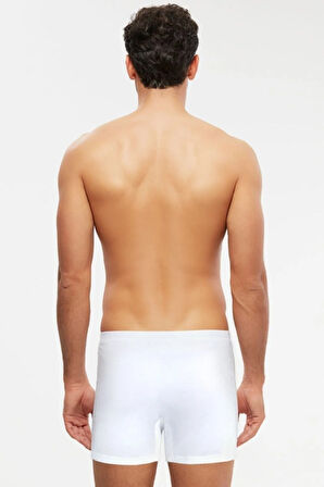 Erkek Beyaz Penye Adrian Boxer Düğmeli 6 Lı Paket