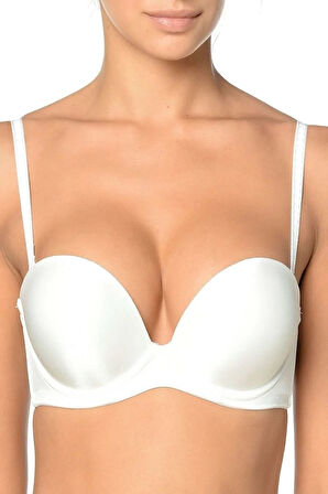 Kadın Ekru Straplez Sihirli Sütyen Cindy
