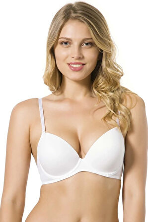 Kadın Beyaz Mikro Kaplı Silikonlu Sütyen