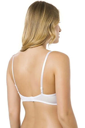 Kadın Beyaz Mikro Kaplı Silikonlu Sütyen